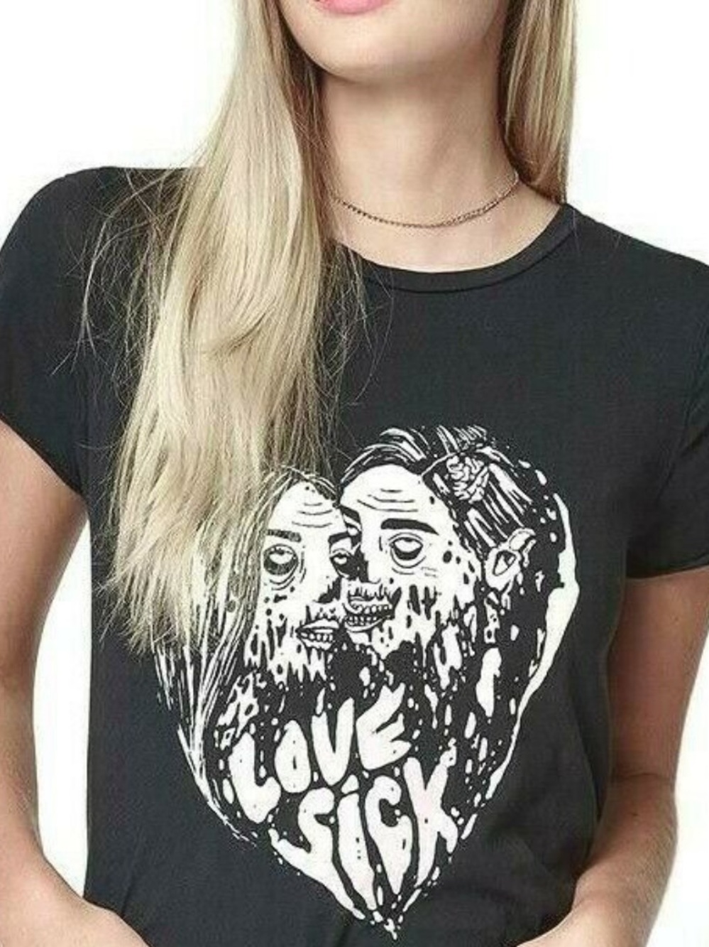 NWT Michelle by Commune "Lovesick" Zombie Heart Graphic Tee Size M